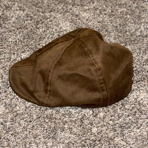 Stetson All American Flat Cap Ivy Cap Men L/XL Brown Leather Look Cotton Newsboy